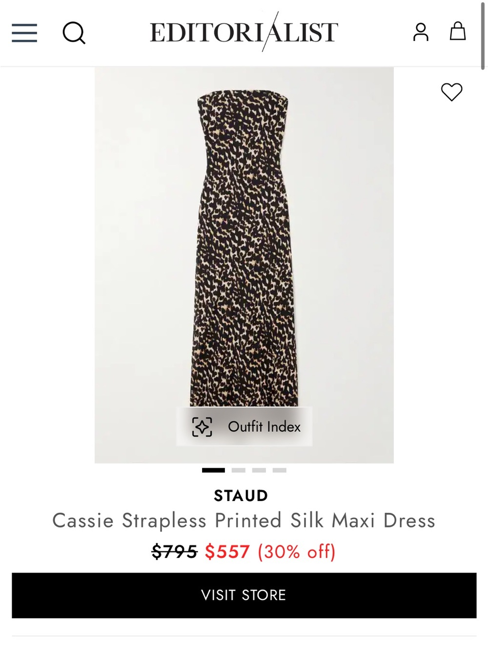 STAUD Cassie Strapless Silk Maxi Dress - Picture 6 of 12
